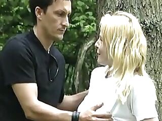 German Blonde In Stockings Fucked From Behind In The Forest